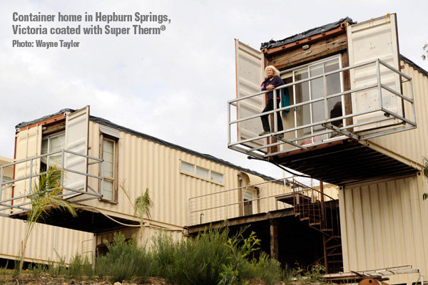 Container home in Hepburn Springs, Victoria coated with Super Therm®