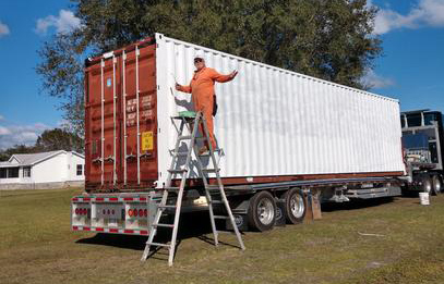 Shipping container protected with Sunshield